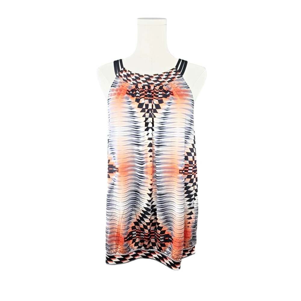 BCBGmaxazria Women's Sleeveless Geometric Pattern Halter Top Size M